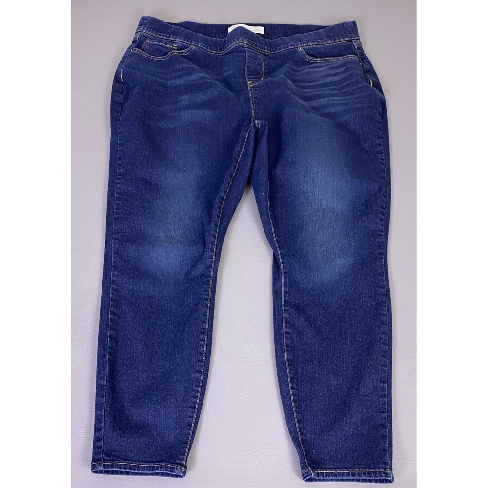 Signature by Levi Strauss Pull-On Skinny Jeans Plus‎ Size 24S Dark Blue Shaping
